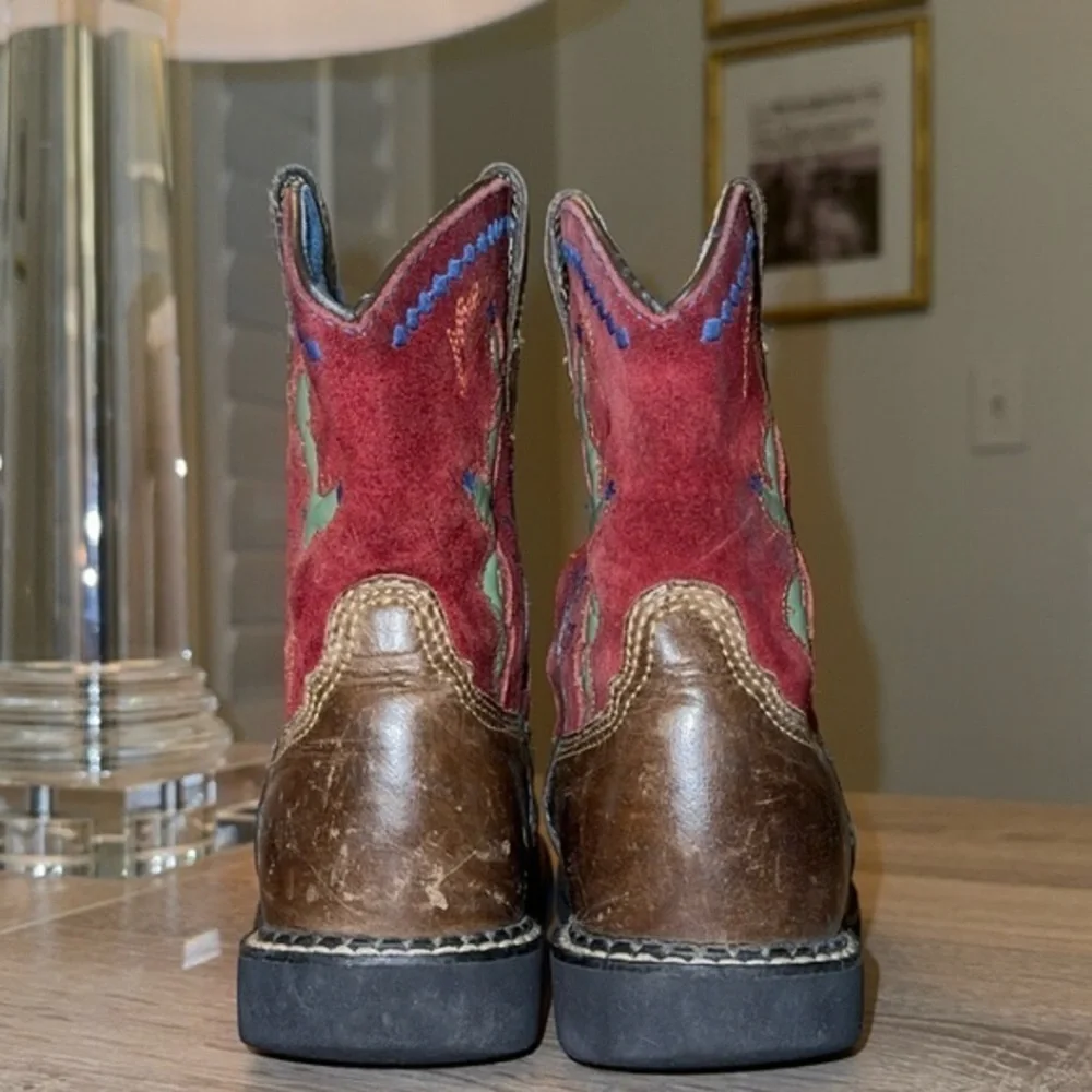Ariat Cactus Suede Leather Multicolored‎ Kids Unisex Western Boots 13